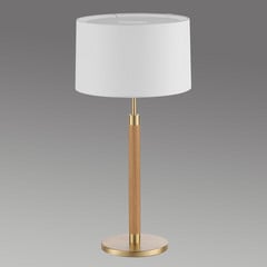 Drewniana lampa stołowa LIGNUM z abażurem