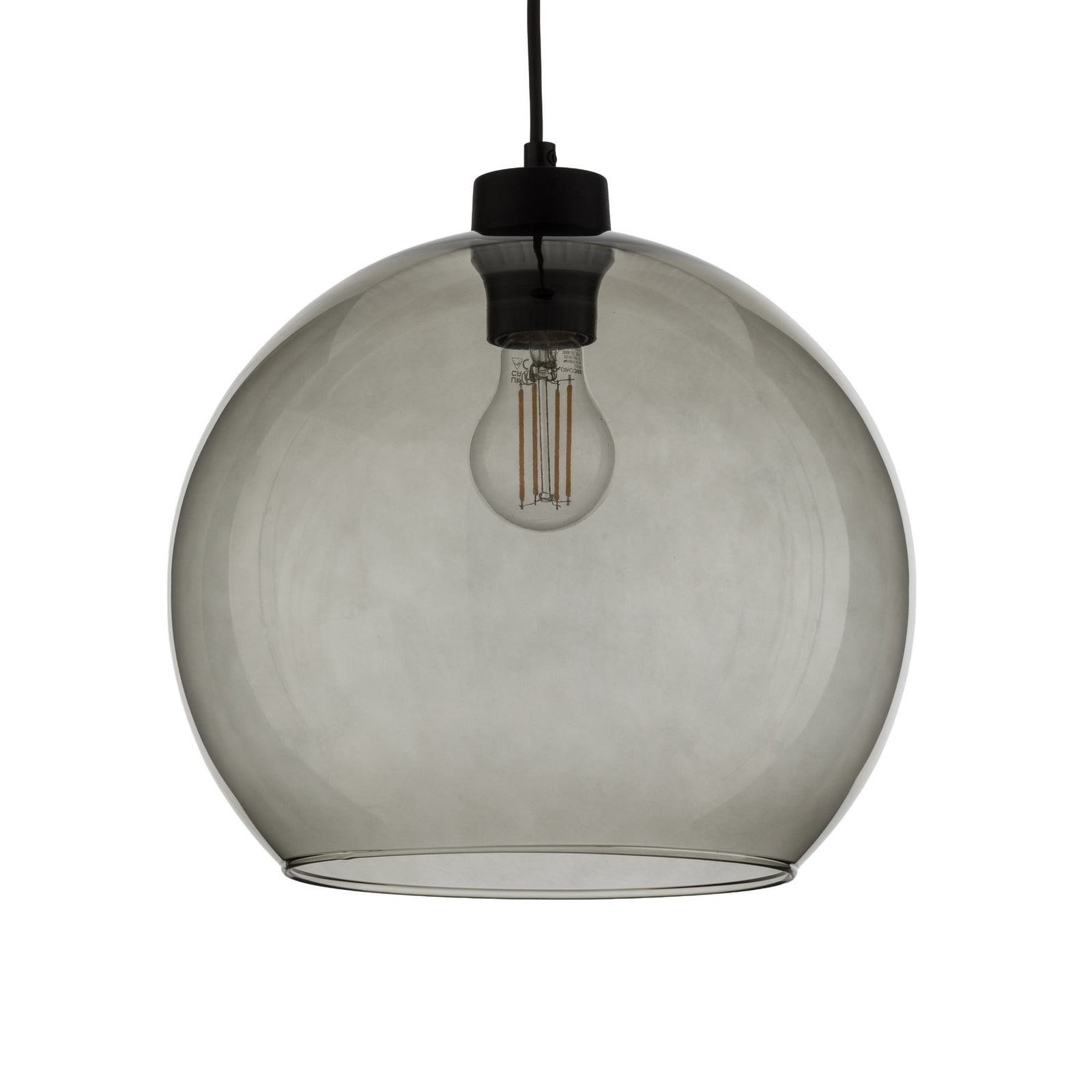 Cubus hanglamp Ø 30 cm rookgrijs glas E27