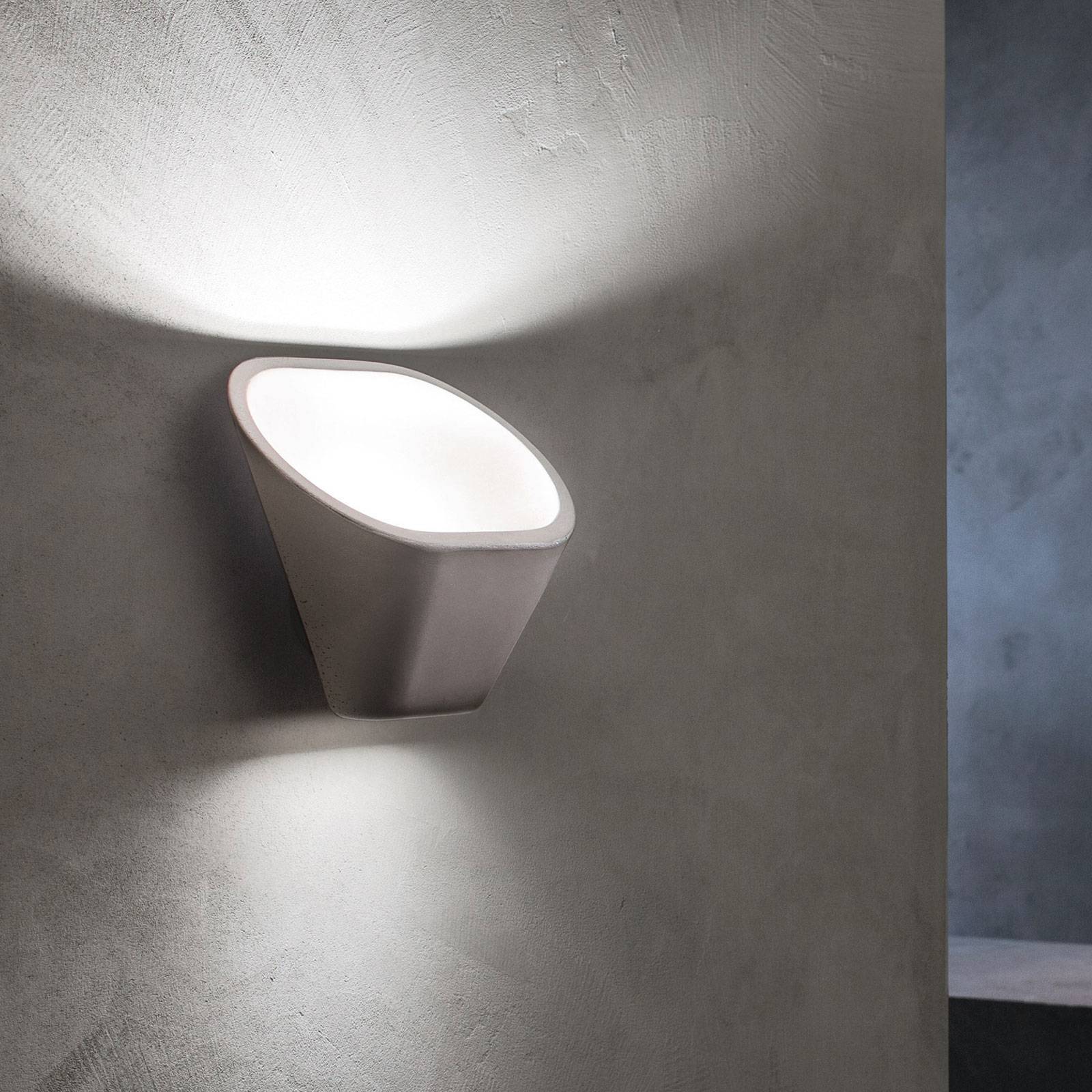 Foscarini Kinkiet designerski - lampa ?cienna - salon / jadalnia - szara - beton - ze ?ciemniaczem