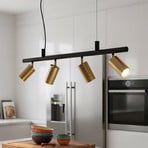 Ideal Lux lampa żyrandol Dynamite mosiądz/czarny metal 4-punktowa.