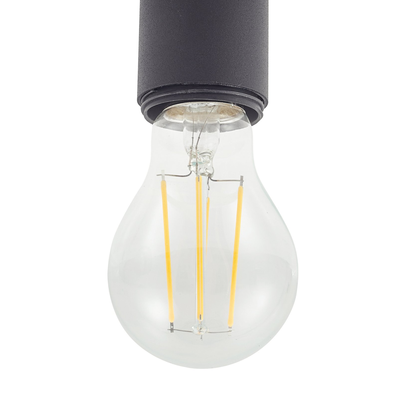 Lindby Roton loftlampe, grå/sort, glas, Ø 20 cm