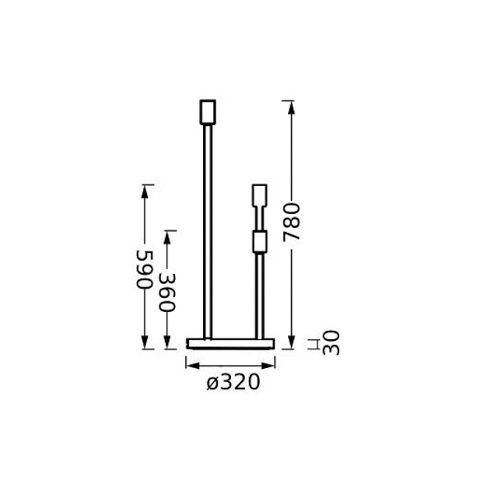Candeeiro de pé LEDVANCE Decor Stick 3 luzes. Altura 78cm, cinzento escuro