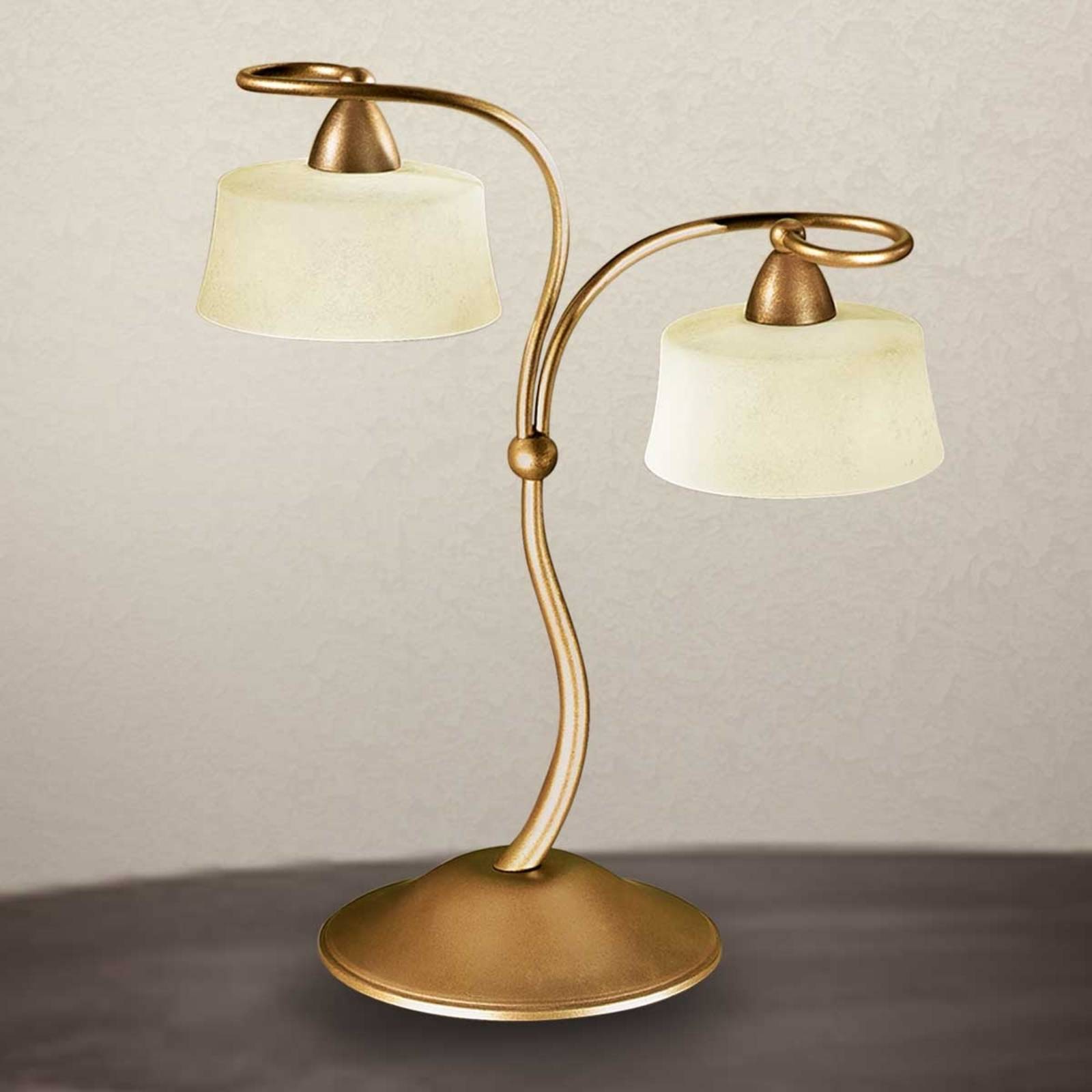 Lampe de table Alessio en verre Scavo à 2 lampes