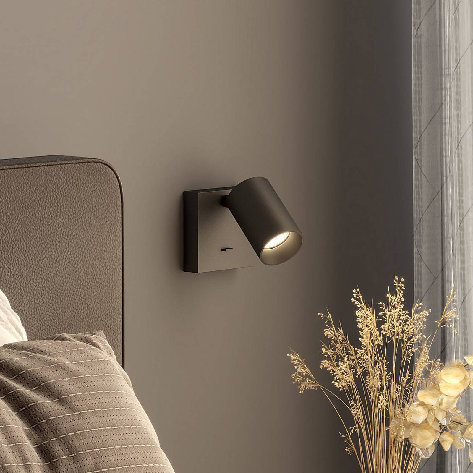 Wandspot CAN TILT, schwarz, 10 x 10 cm, Metall Schalter GU10 günstig online kaufen