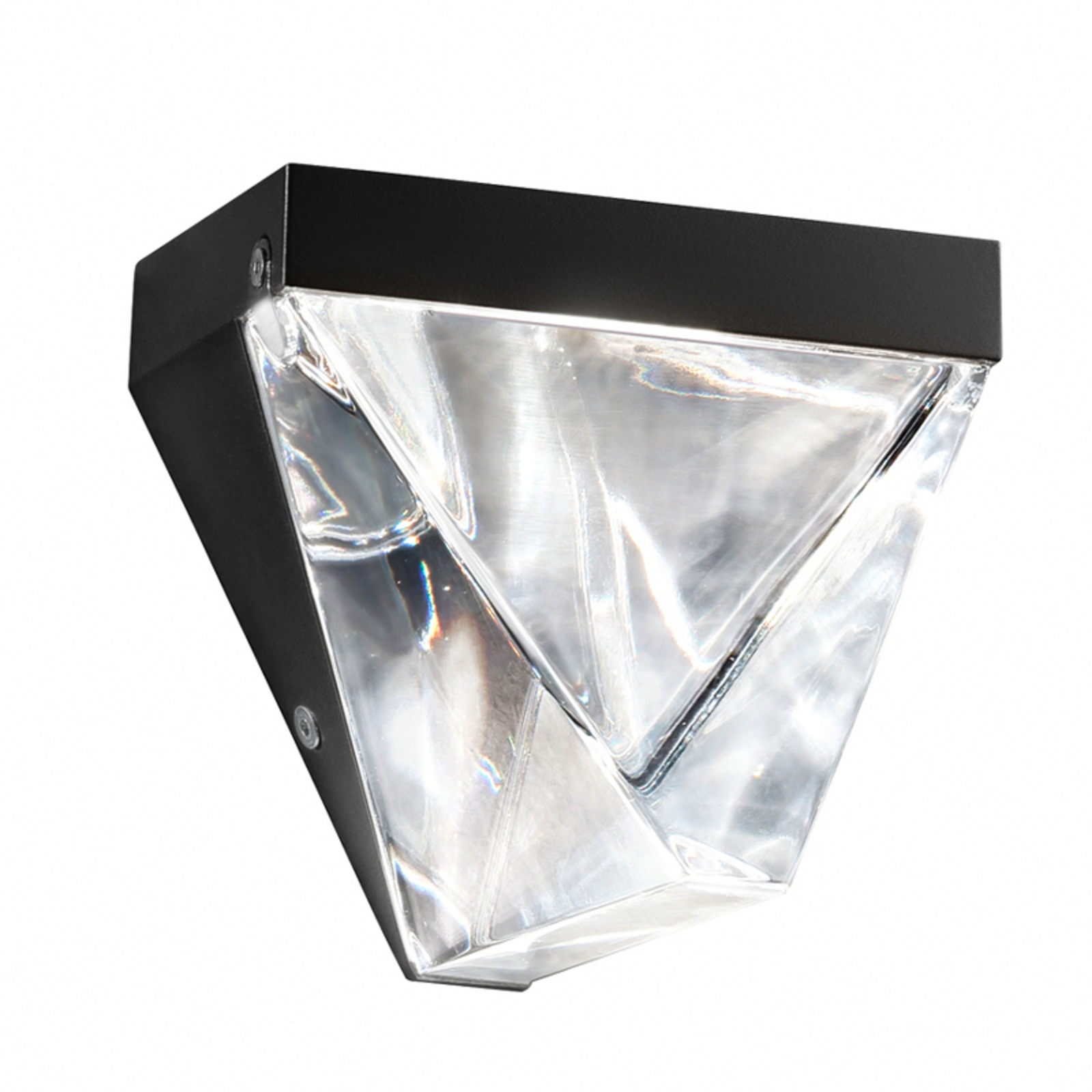 Fabbian Tripla - krystall-LED-vegglampe, antrasitt