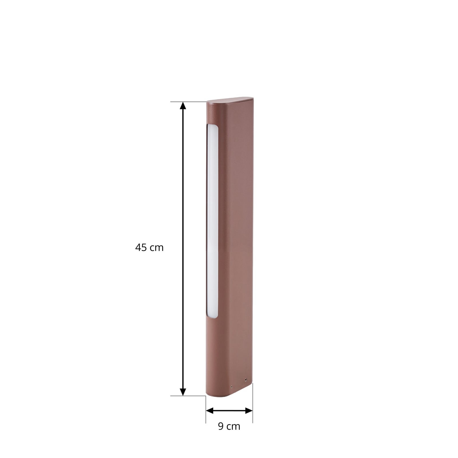 Lampione a LED Celiora, altezza 45 cm, marrone, IP65 - Lucande Lampione a LED Celiora, altezza 45 cm, marrone, IP65 - Lucande