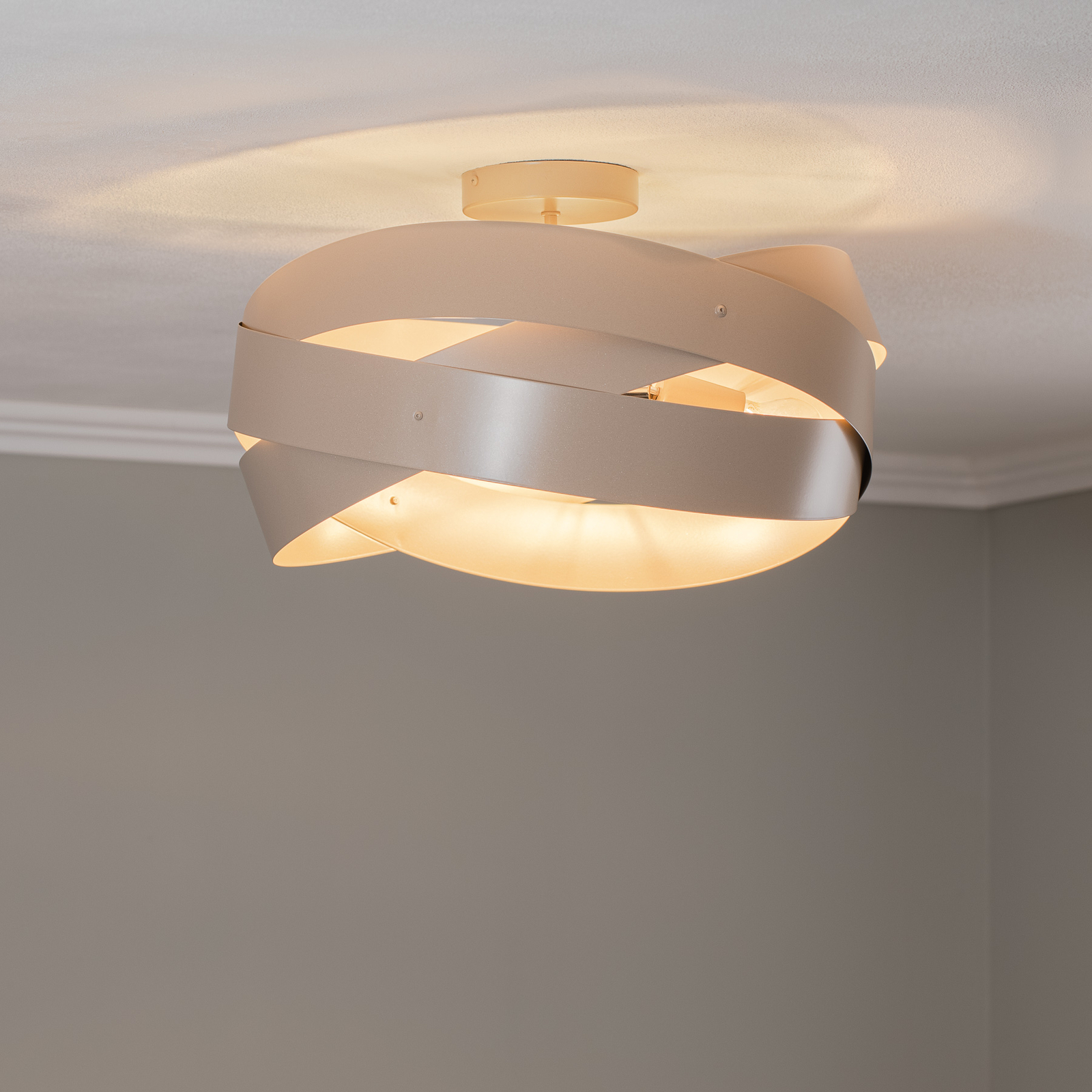 Euluna Tornado ceiling light, beige, Ø 50 cm