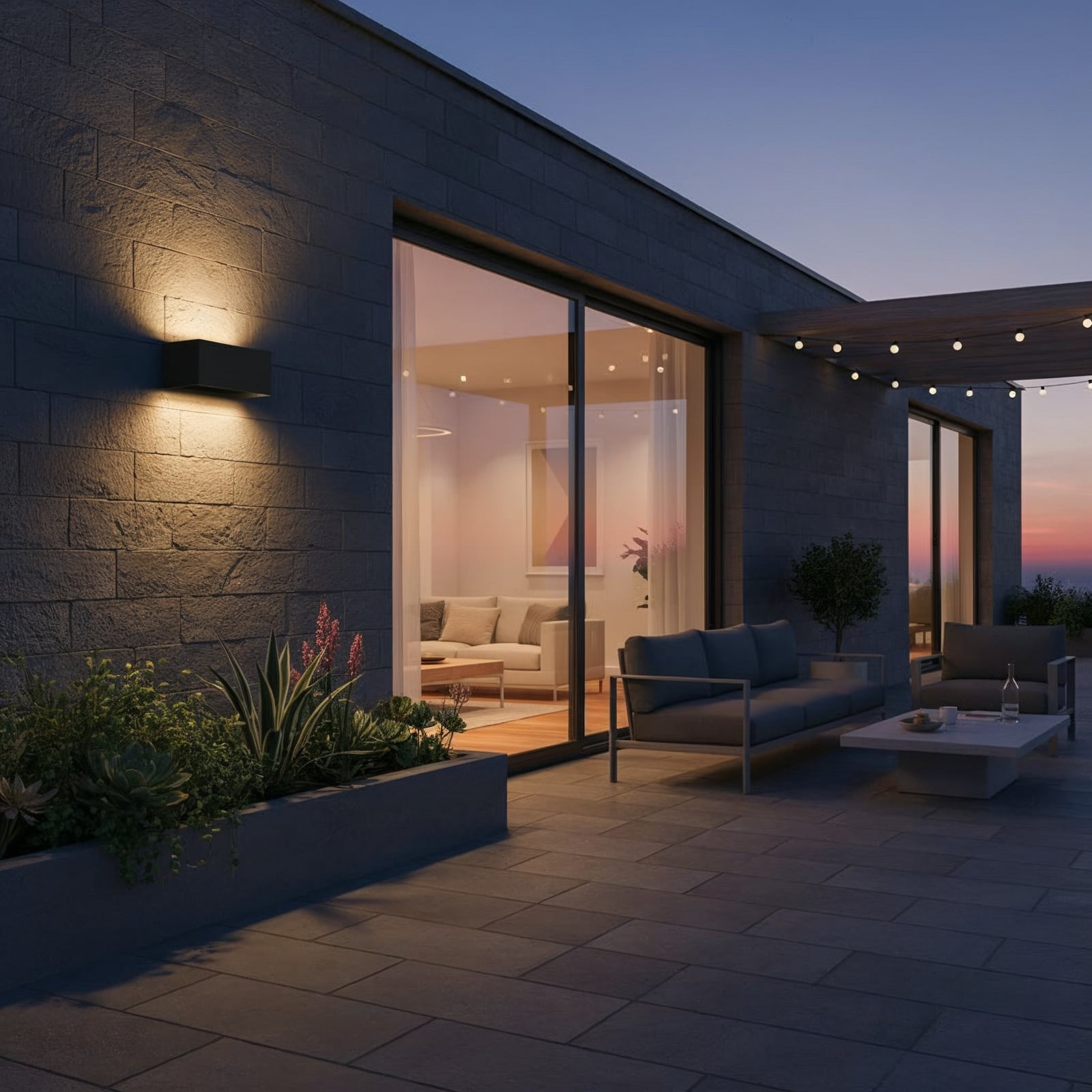 Ideal Lux LED outdoor wall light Atom, black, 20 cm, metal Ideal Lux LED outdoor wall light Atom, black, 20 cm, metal