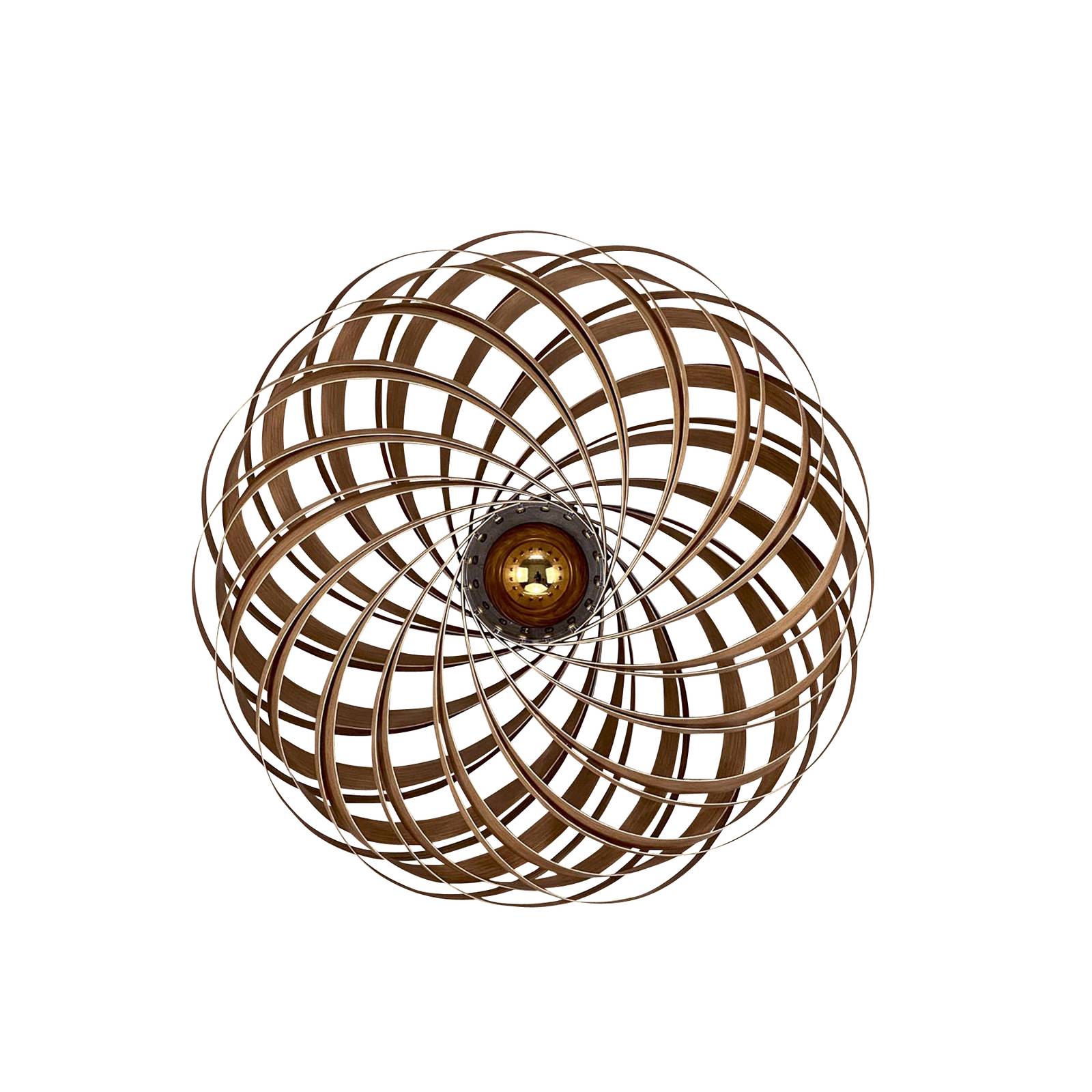 Gofurnit Veneria wall light, oak, Ø 60 cm, for Living / Dining Room, oak wood veneer, plexiglass, E27, 20 W