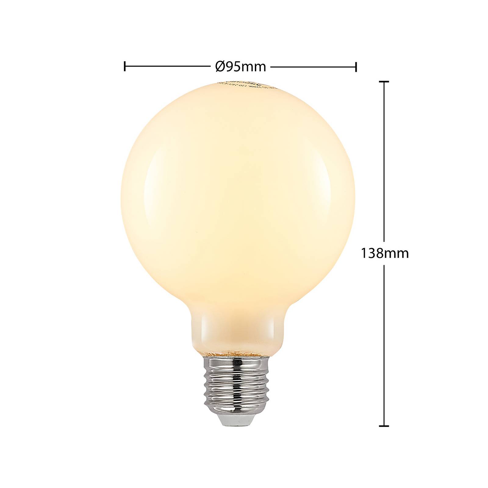 Arcchio LED-lampa E27 4W 2 700 K G95 glob, dimbar, opal 2