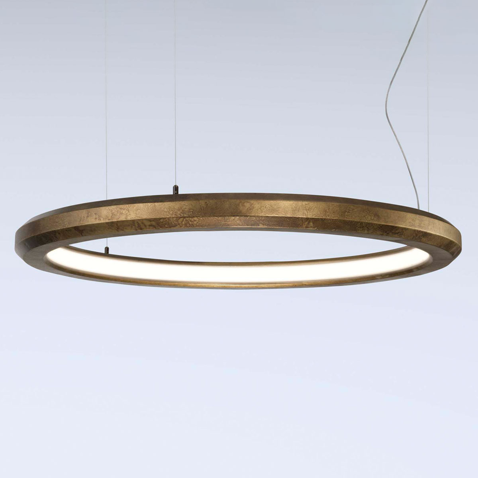 Lámpara colgante LED Materica interior Ø90cm latón