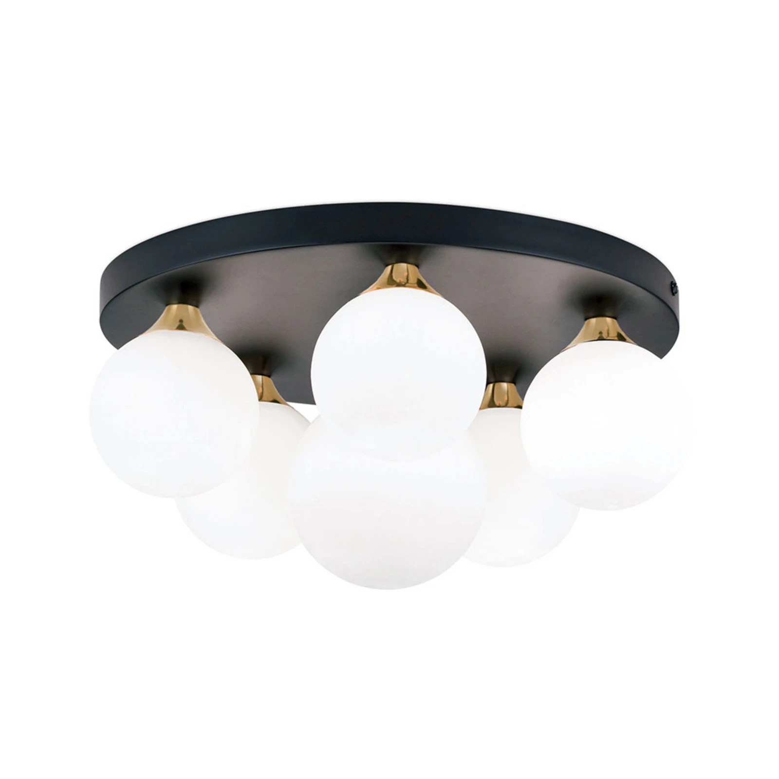 Snježnobijela stropna lampa, nadstrešnica Ø 36 cm, crna