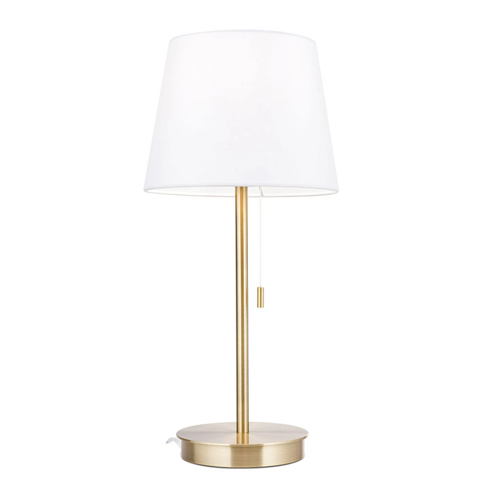 Tischleuchte Ludwig mit USB-Port weiß/altmessing
