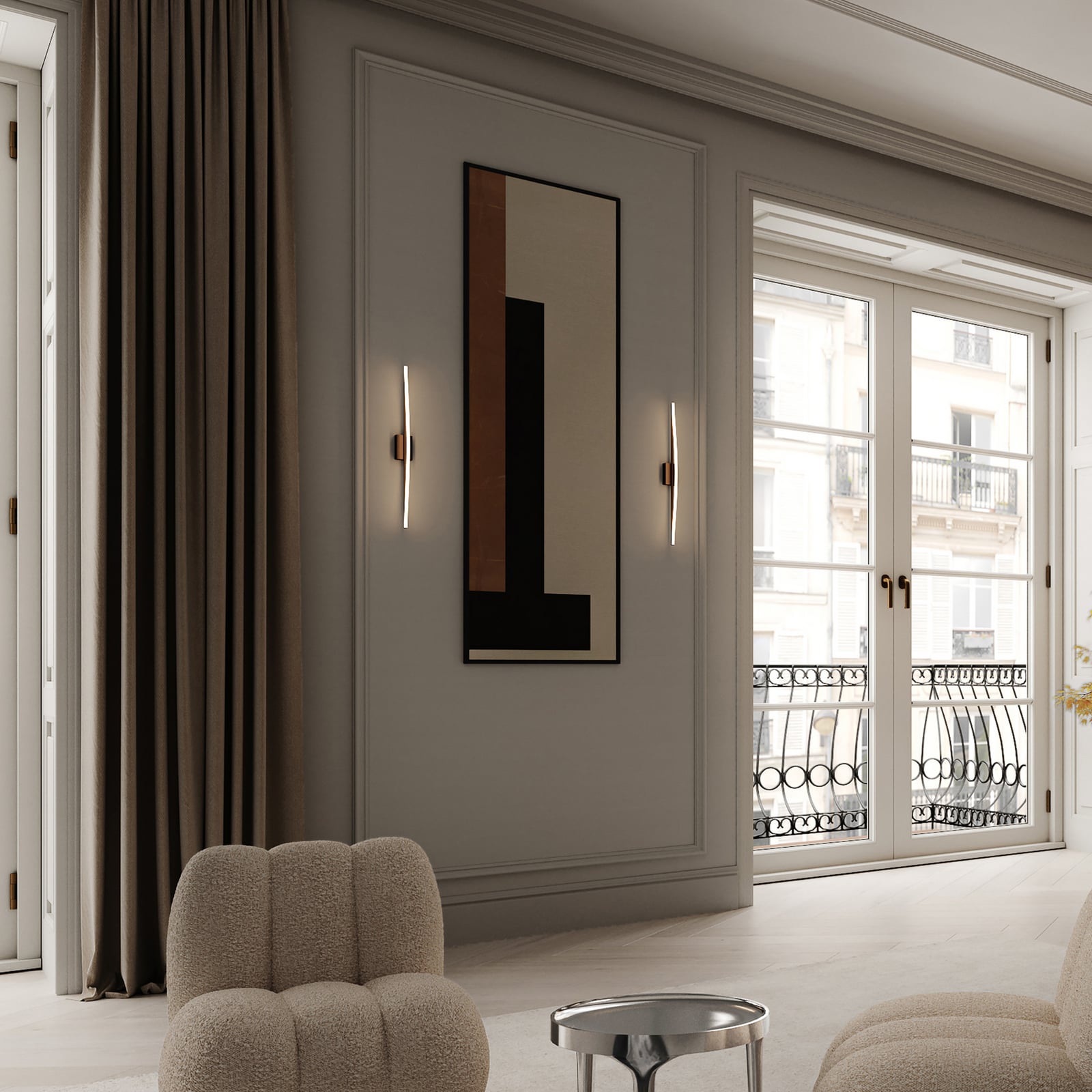 Bow LED-vägglampa, brons, höjd 50 cm - 101 Copenhagen