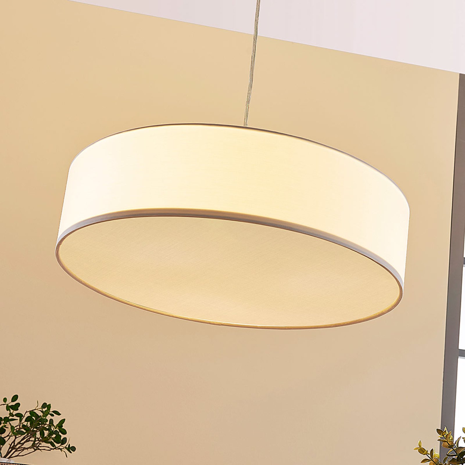 Lampada sospensione Sebatin per E27, 50 cm, crema