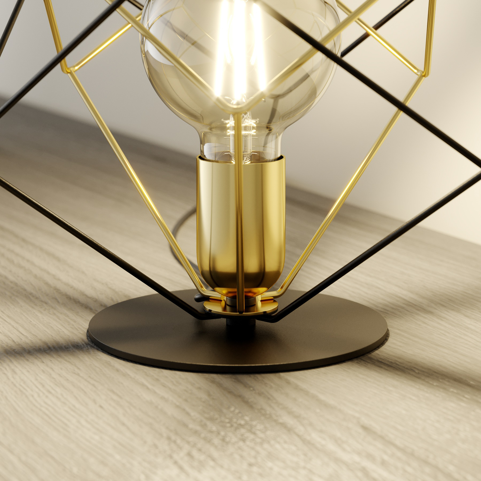 Lámpara de mesa Alambre 1 luz, oro/negro