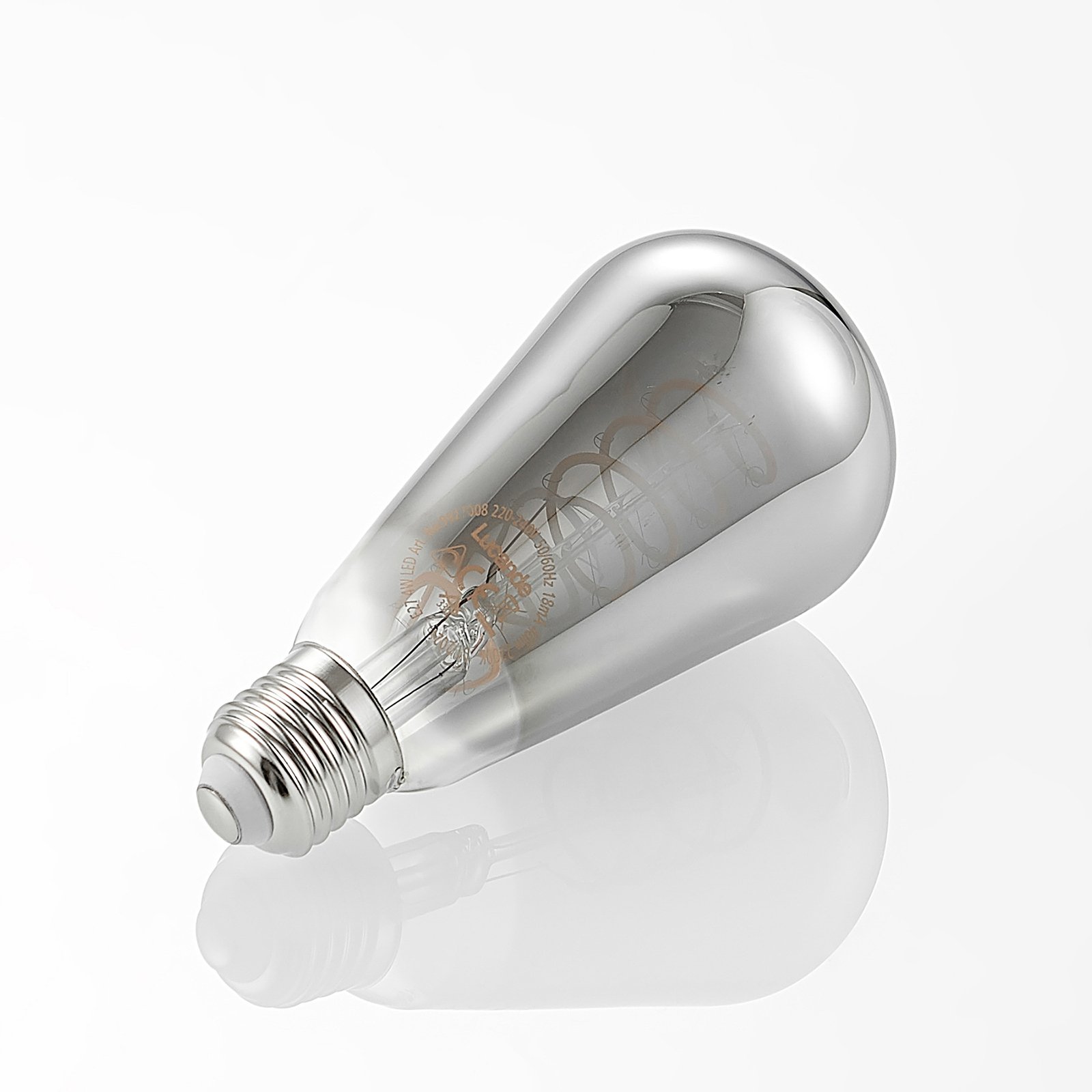 Lucande LED lamp E27 ST64 4W 1.800K dimbaar titaan