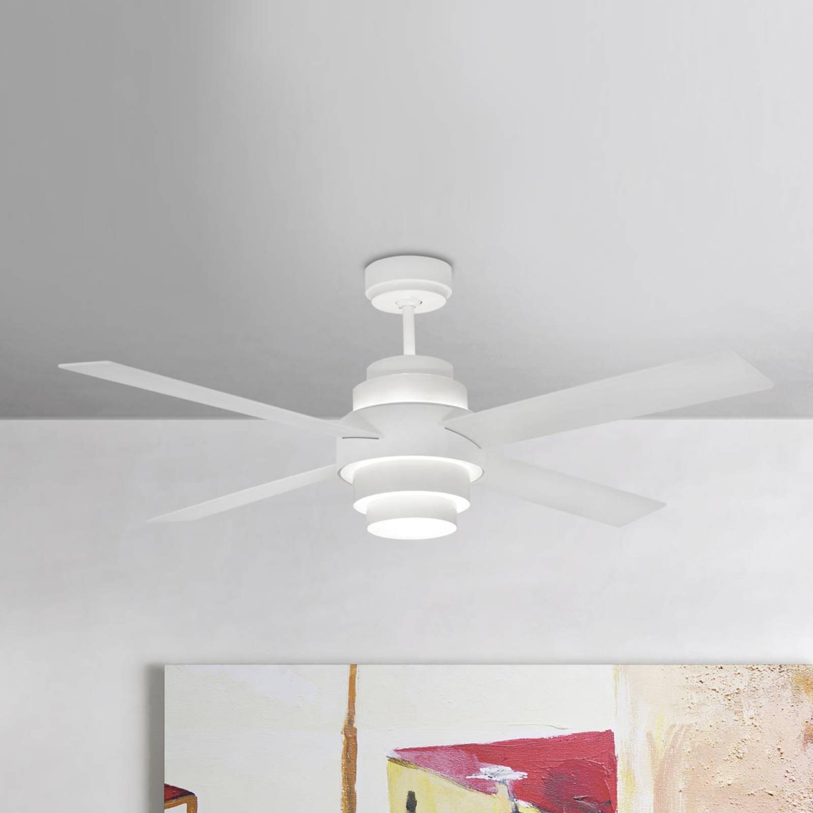 Levně Efektivní stropní ventilátor Disc s LED
