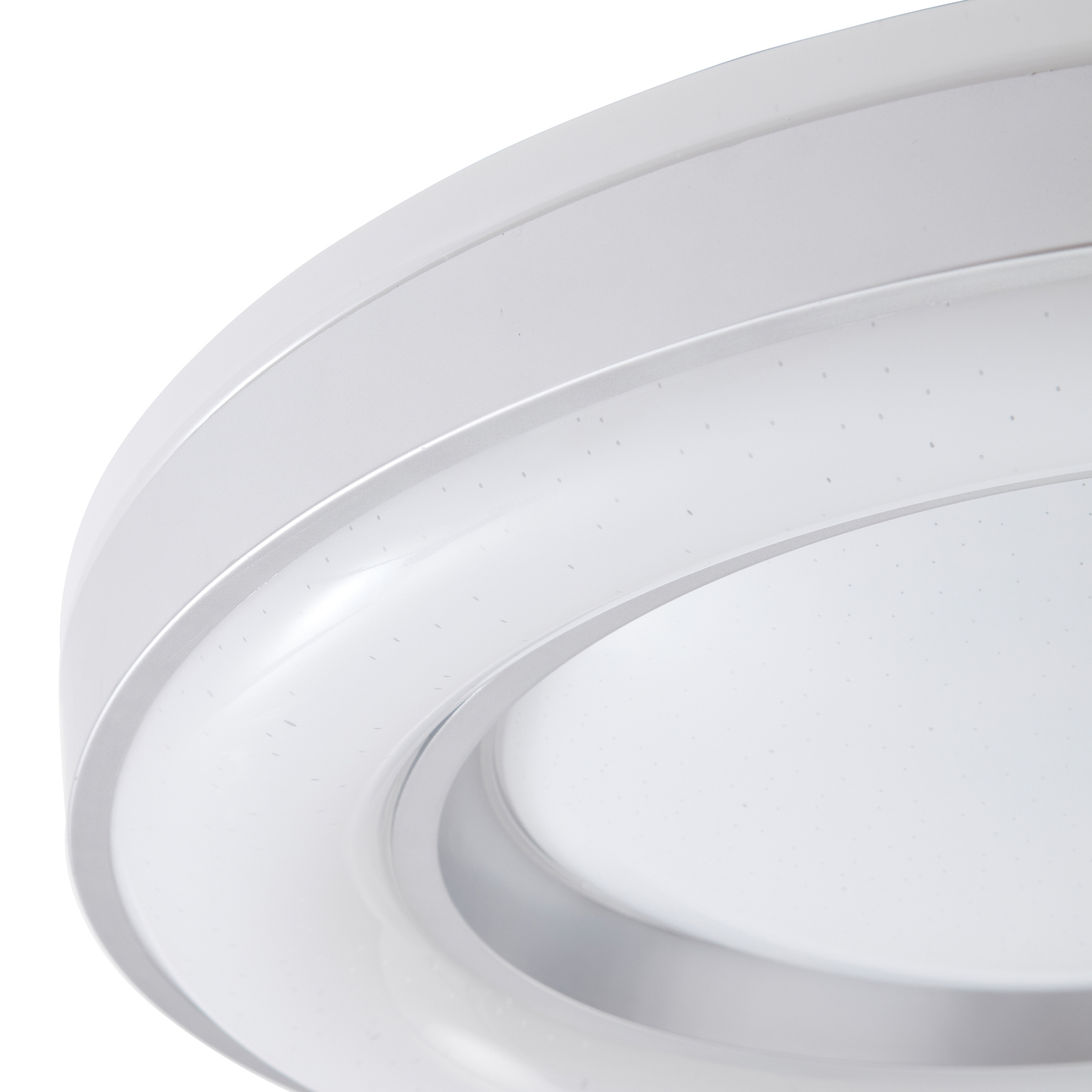 Lindby Aaesha LED-Deckenlampe weiß/silber Ø50,5cm