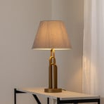 Lampe de table Lazar, gris/or antique, hauteur 65 cm, textile/métal