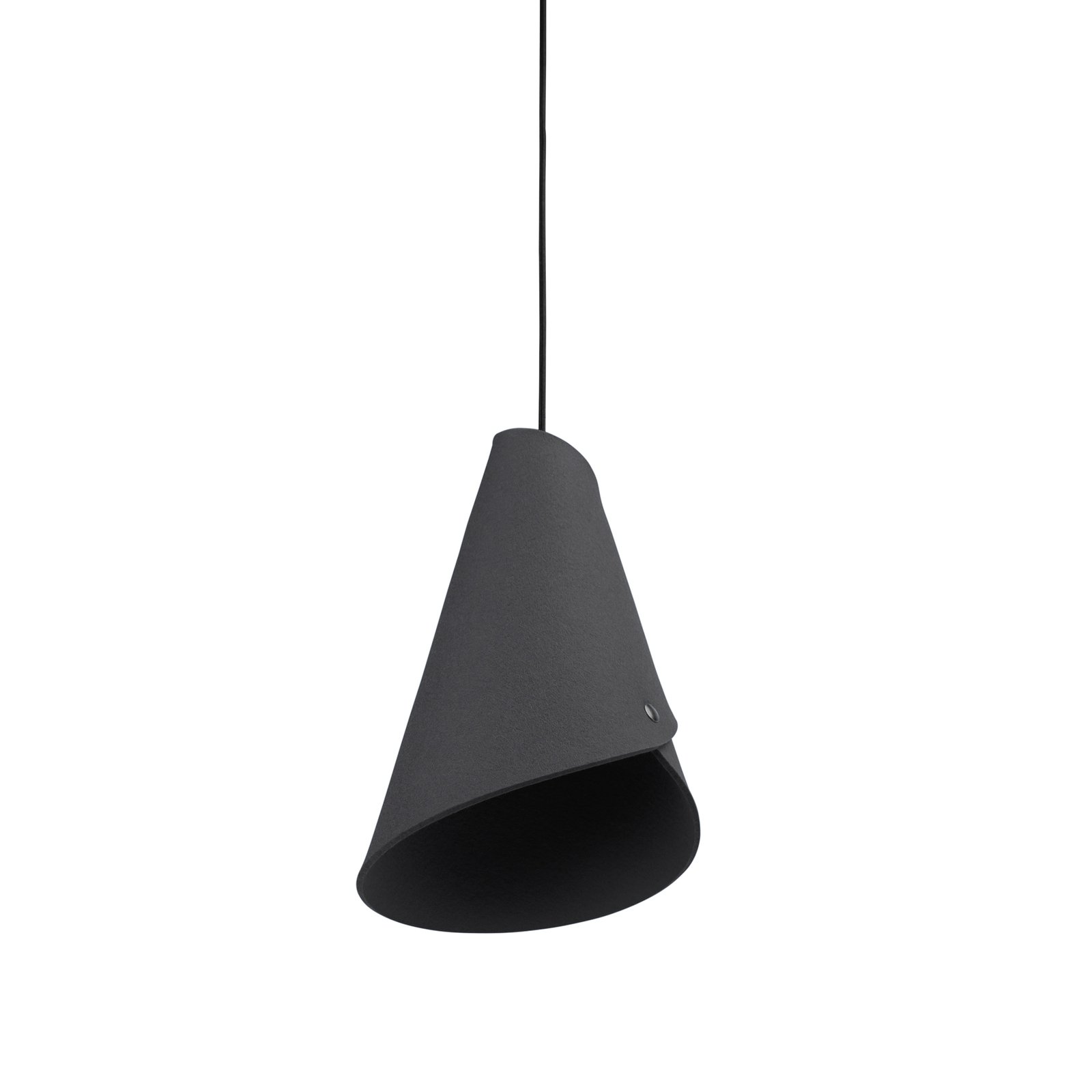 ALMUT 0314 hanging light, curved 1-bulb stone grey