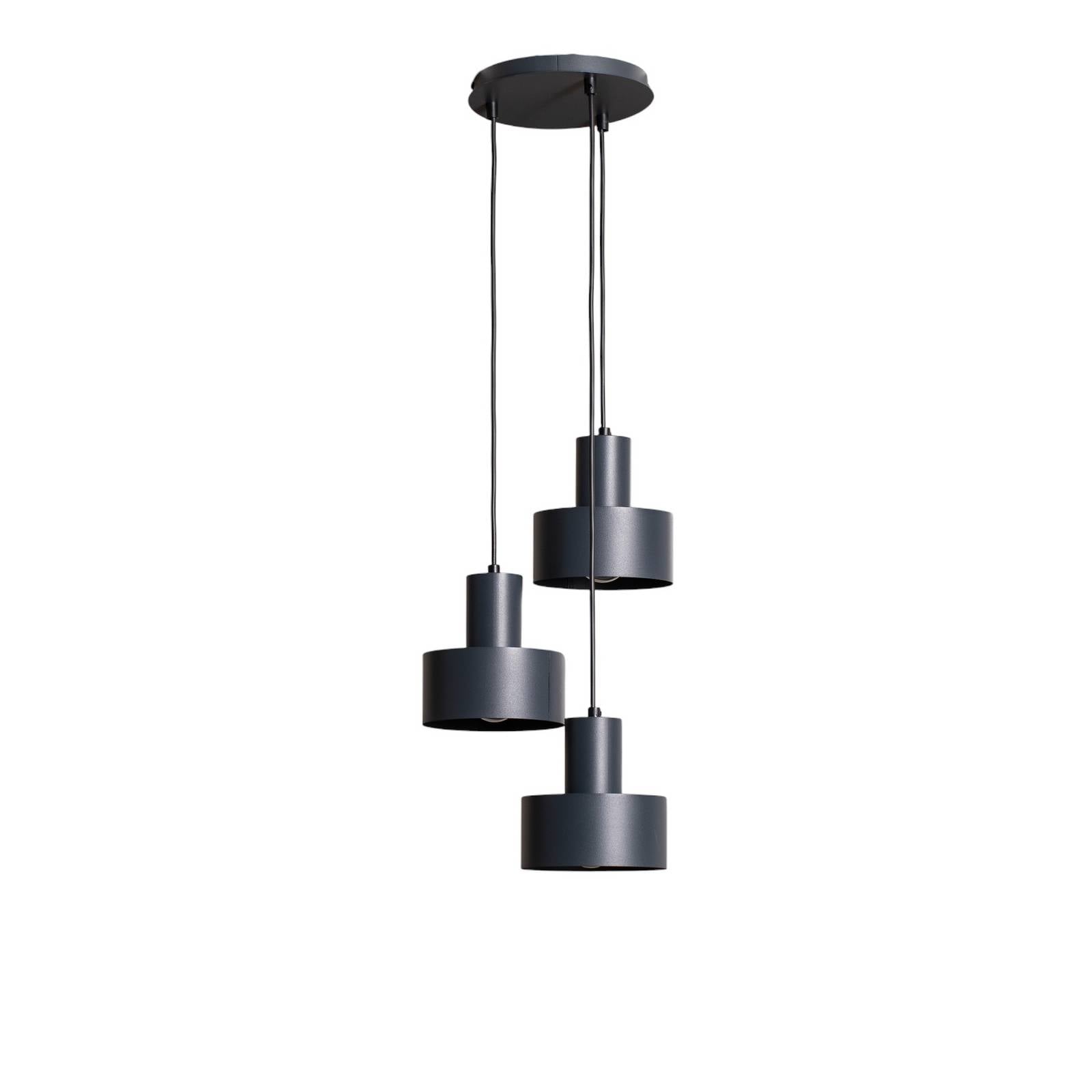 Hängeleuchte Rif 3, anthrazit, rund, 3-flammig, Ø 33 cm
