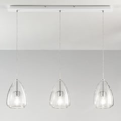 Britton hængelampe, 3 lyskilder, transparent