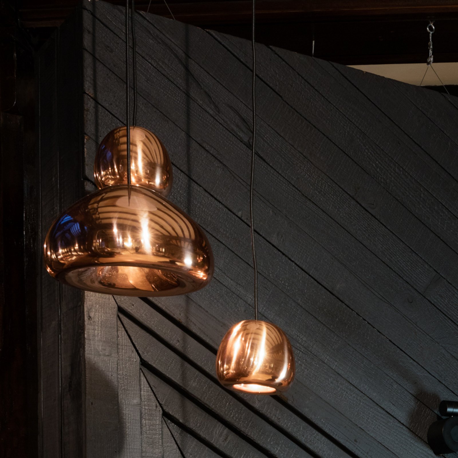 Tom Dixon LED hanging light Void mini, copper-coloured, copper