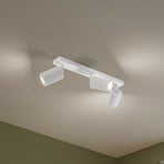 Uhlíkový stropný reflektor, biely, dĺžka 45 cm, hliník, 3 svetlá.