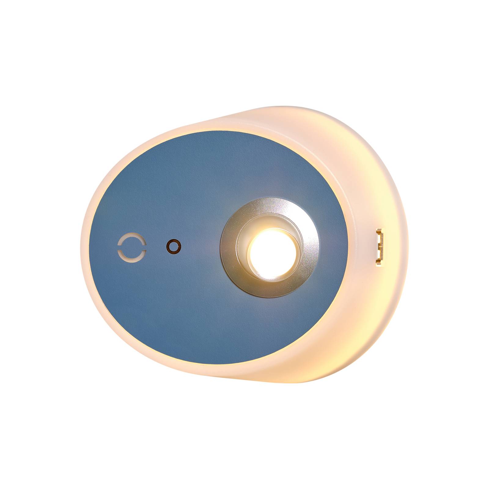Levně LED nástěnné světlo Zoom, bodovka USB výstup modrá