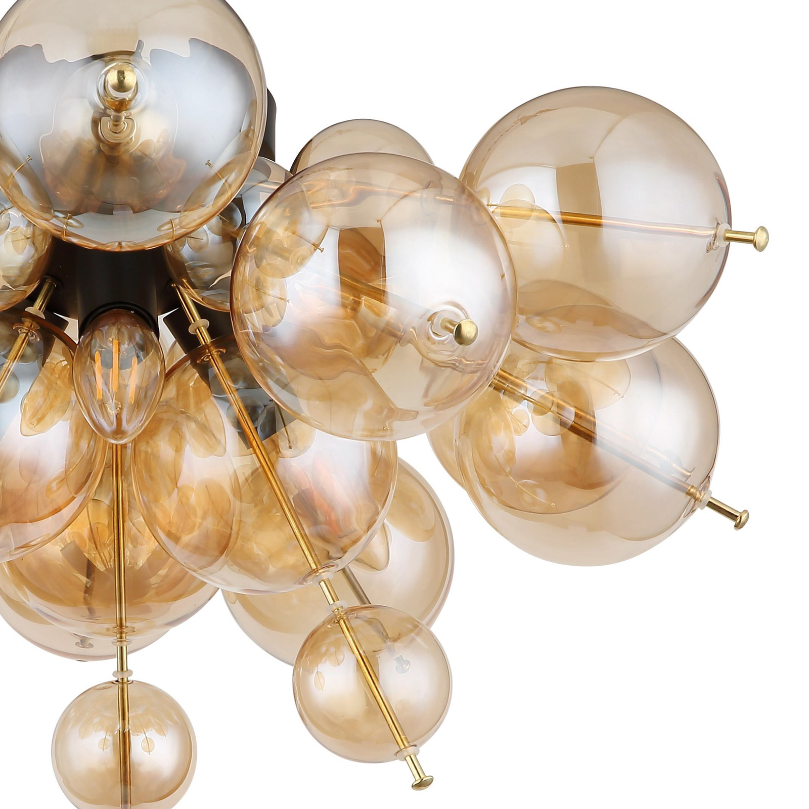 Udo plafondlamp, amberkleurig, Ø 55 cm, glas