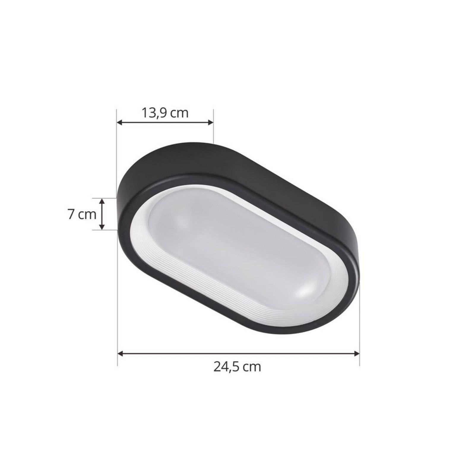 Niniel Oval LED Plafonieră Exterior Black/White - Lindby