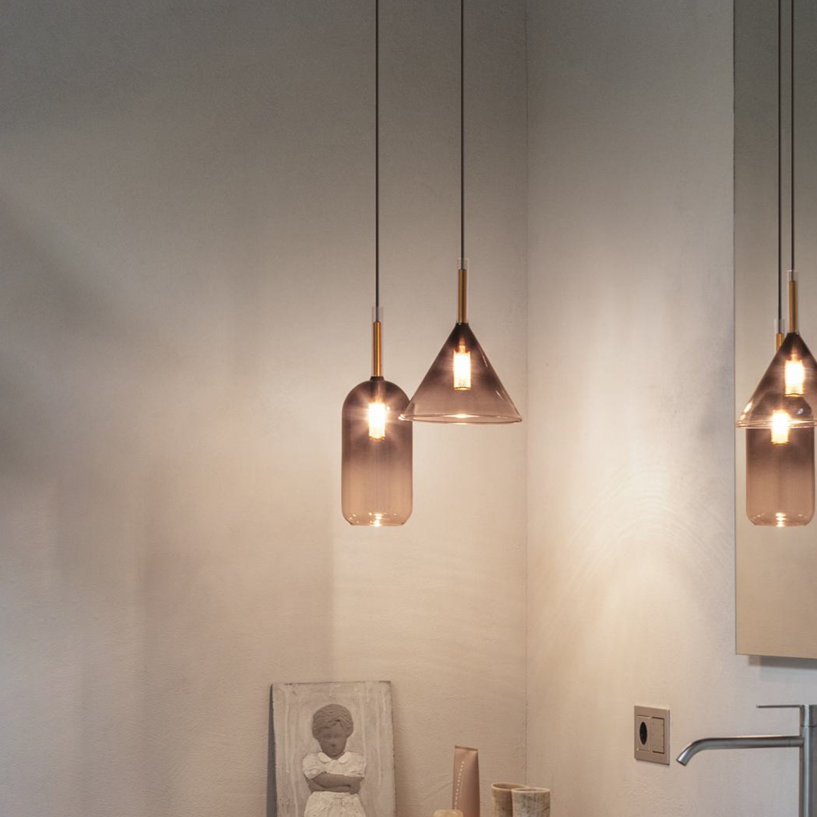 Ideal Lux viseća svjetiljka Empire Cilindro, staklo prozirno/dimno sivo