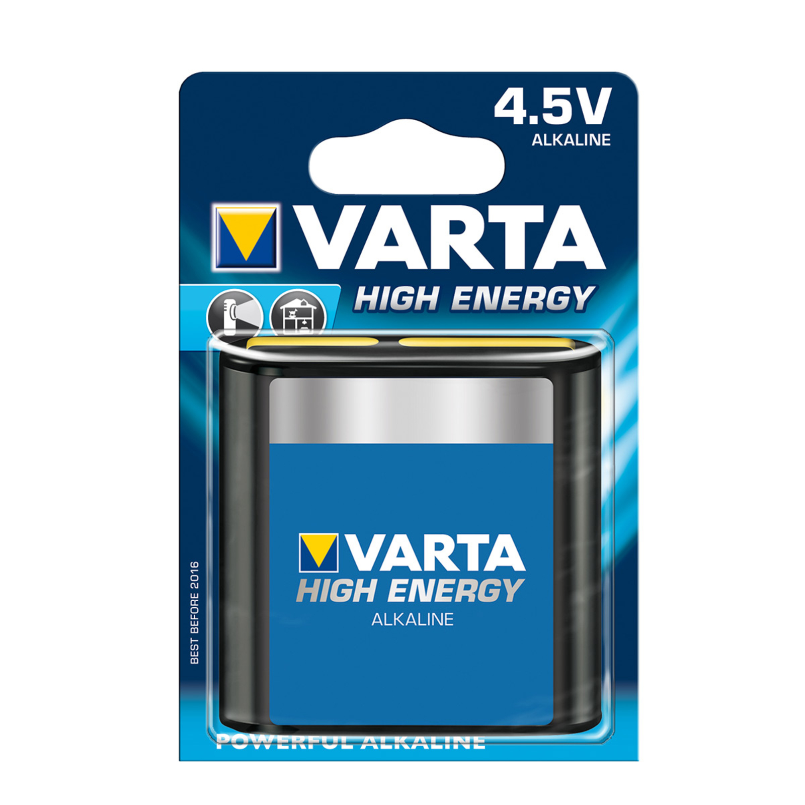 High Energy 4.5 V battery for flat lights