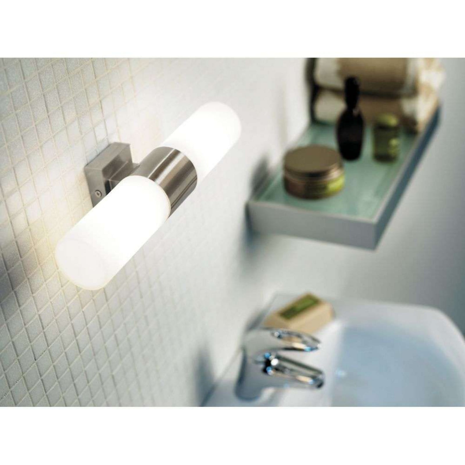 Tangens Double V&auml;gglampa Brushed Steel Nordlux - Hall - Metall