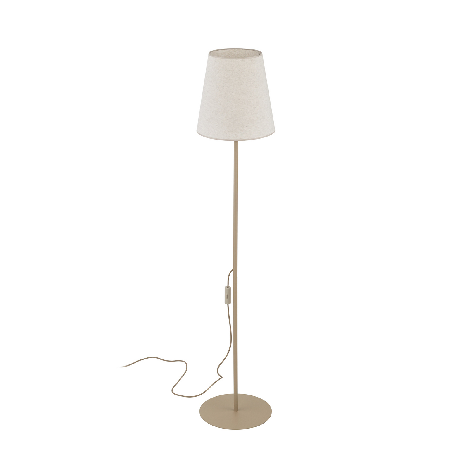 Põrandavalgusti Elizabeth, liivakarva/beež, linasest kangast, kõrgus 152 cm, E27