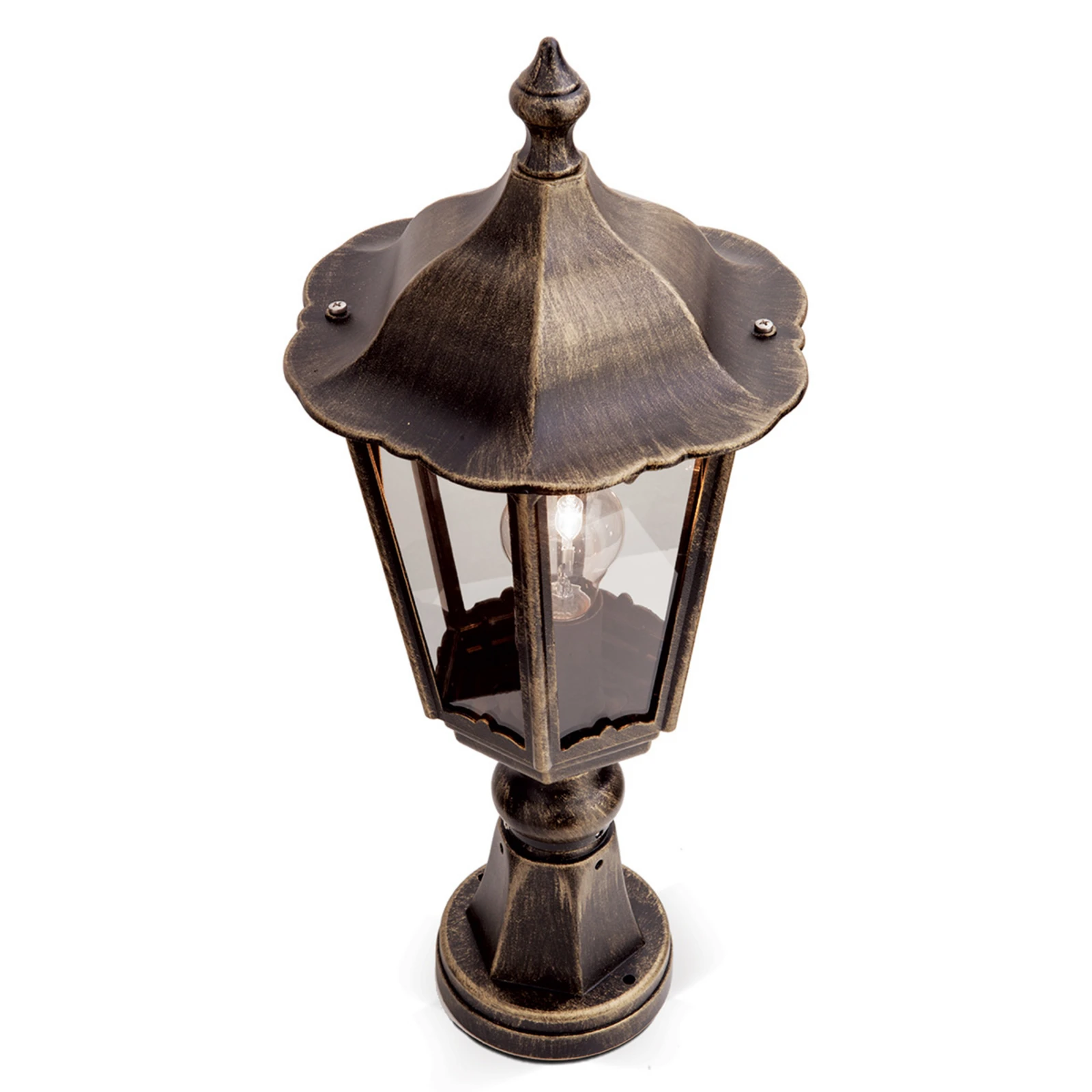 Fabio Outside Pillar Light in Black-Gold