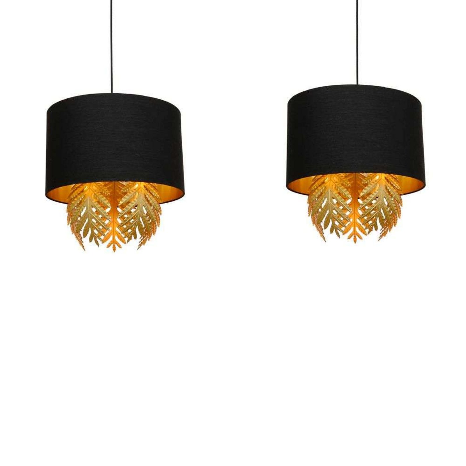 Malviras 2 Lampada a Sospensione Black/Gold - Lucande