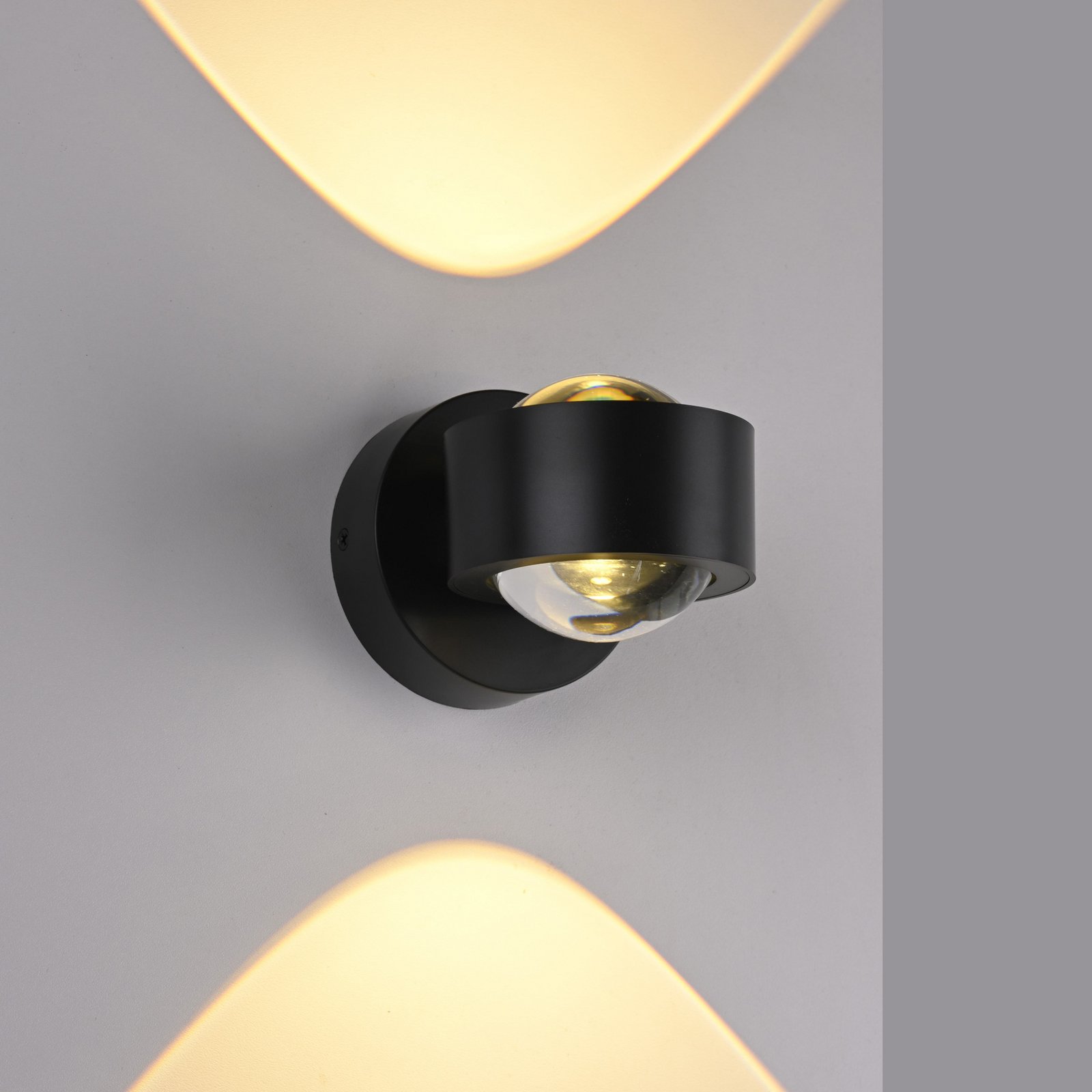 JUST LIGHT. aplique de pared LED Chia negro hierro 3000 K