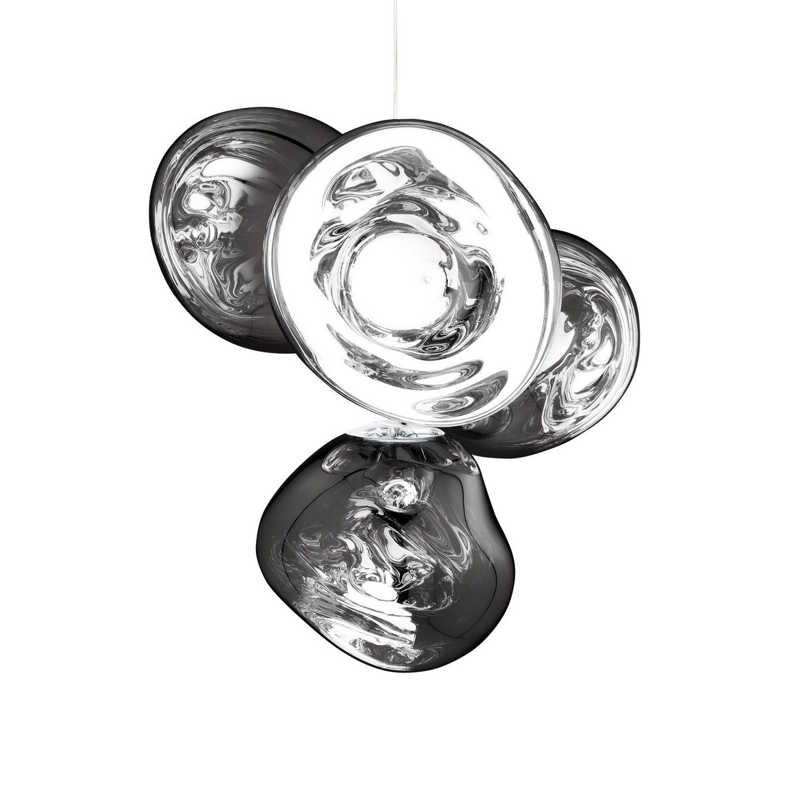 Tom Dixon LED lustr Melt Chandelier, kouřově šedý