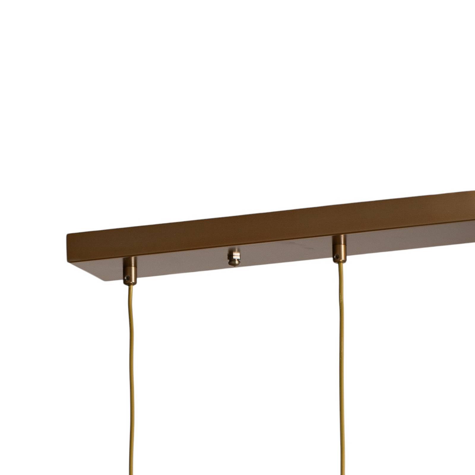 Lampa wisząca Sinka, bursztyn/antyczne złoto, 80 cm szkło/metal 4flg.