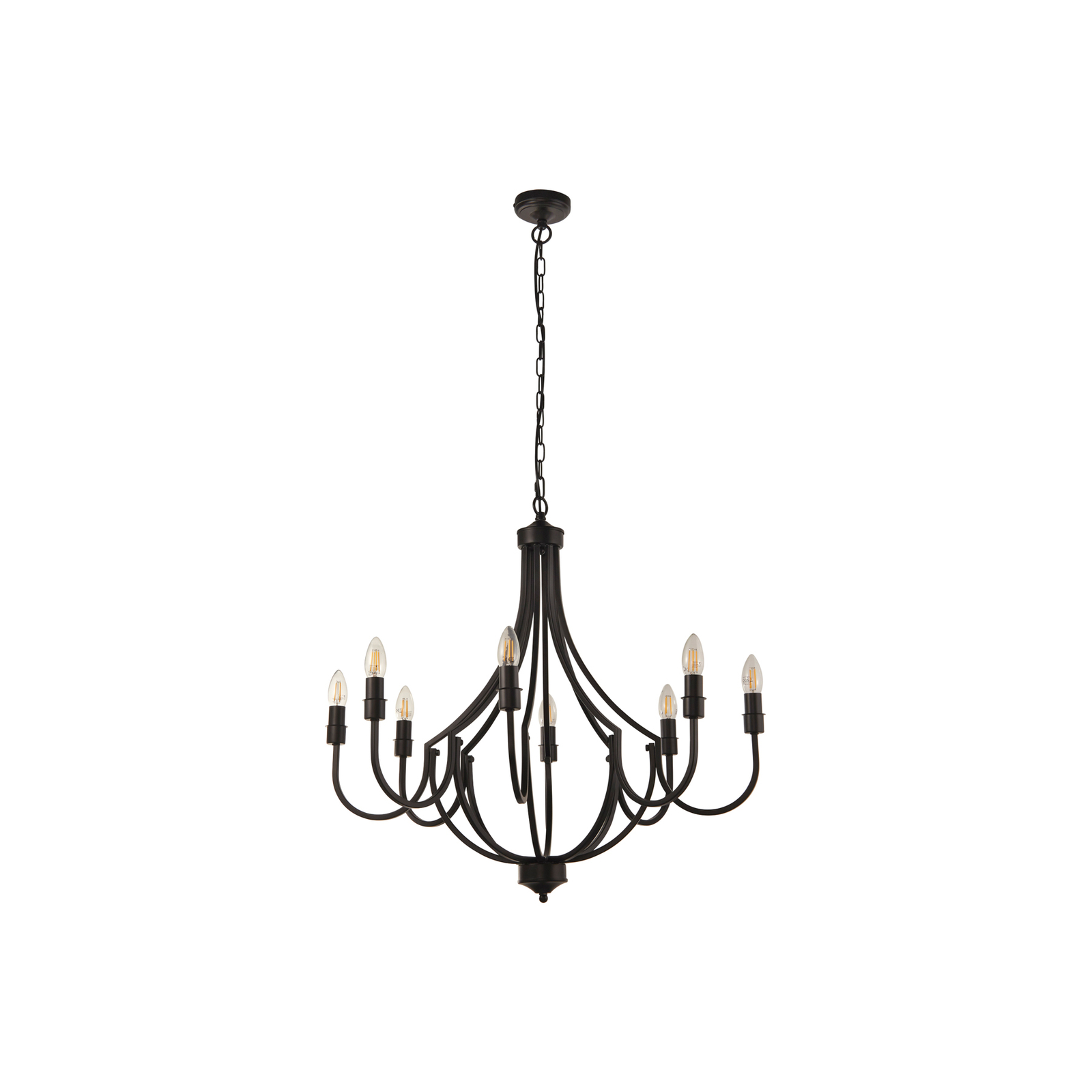 Lodge chandelier, 8-bulb, black