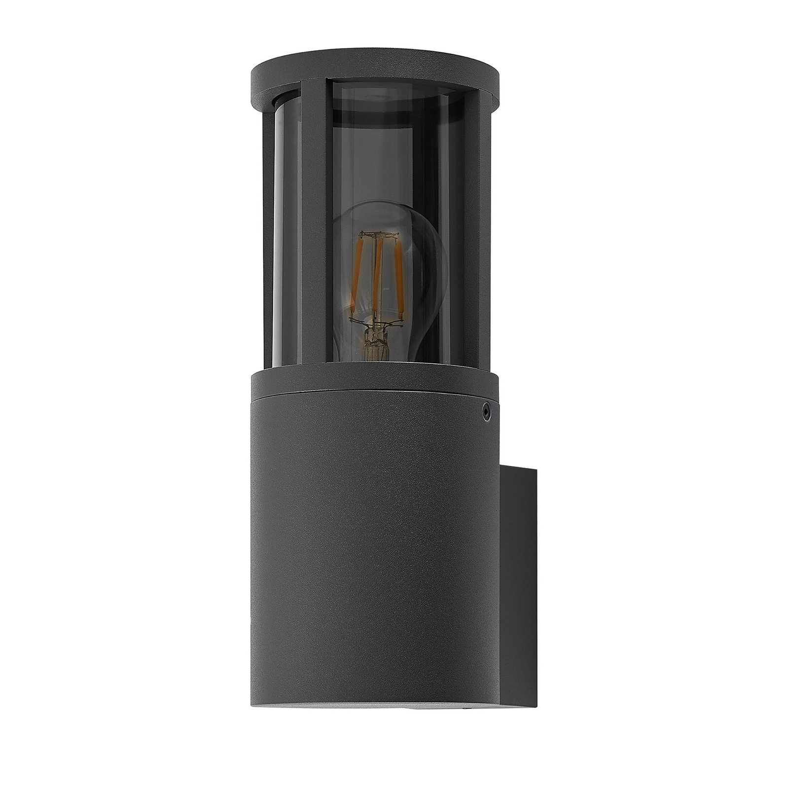 Facado II buitenwandlamp, grijs/smokegrijs Ø 11 cm IP65 metaal