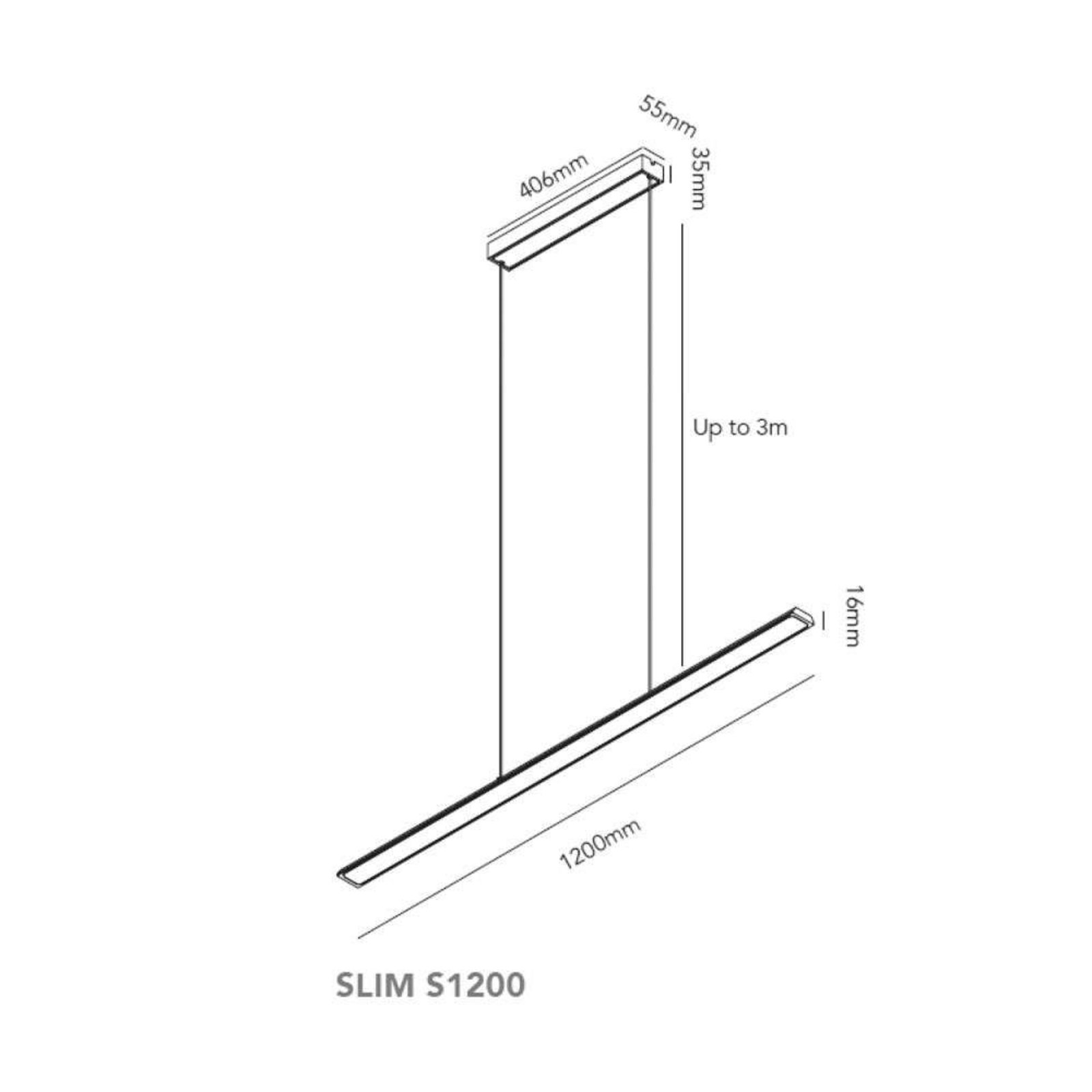 Slim S1200 Candeeiro Suspenso 2700/3000K White - LIGHT-POINT