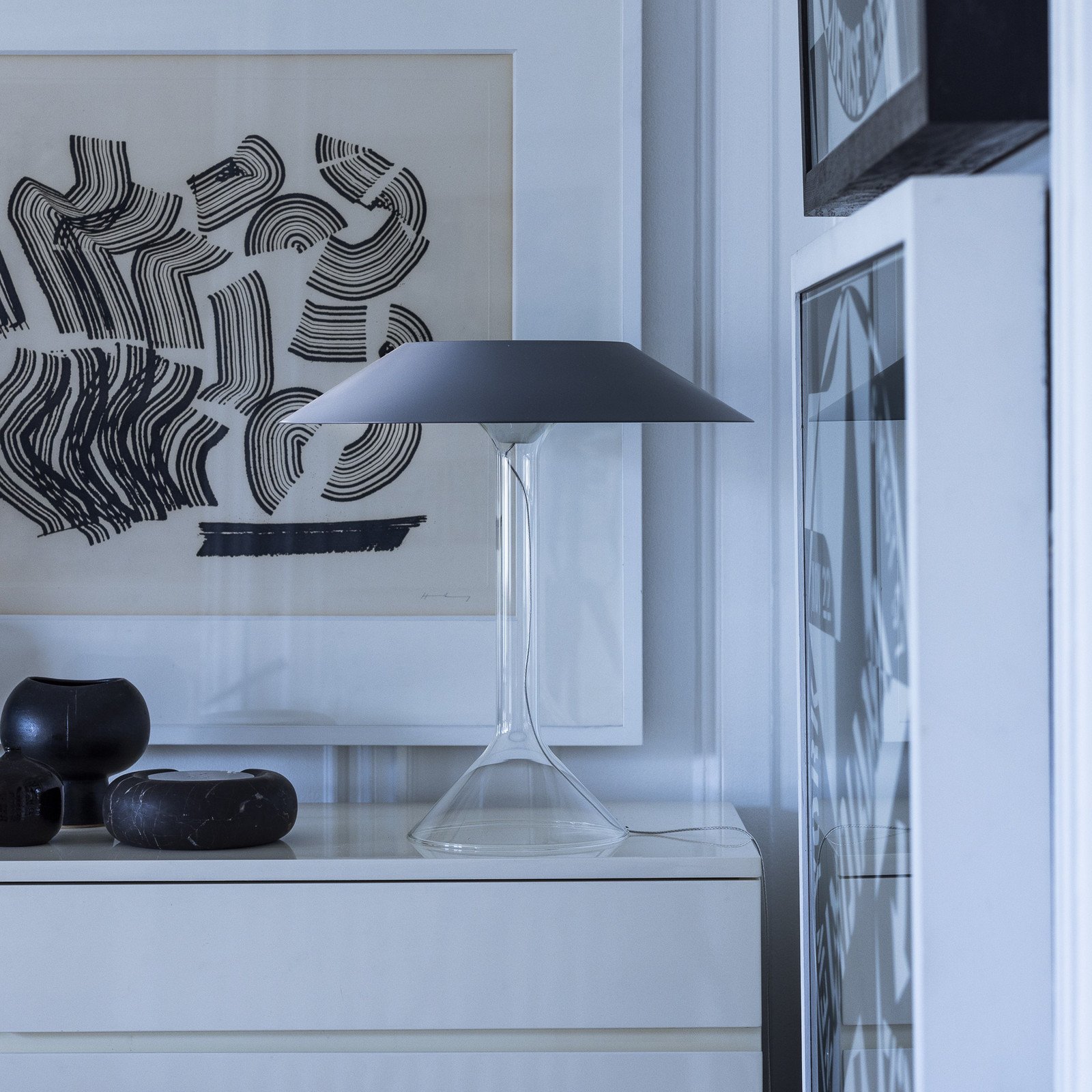Foscarini Lampă de masă cu LED Chapeaux M gri