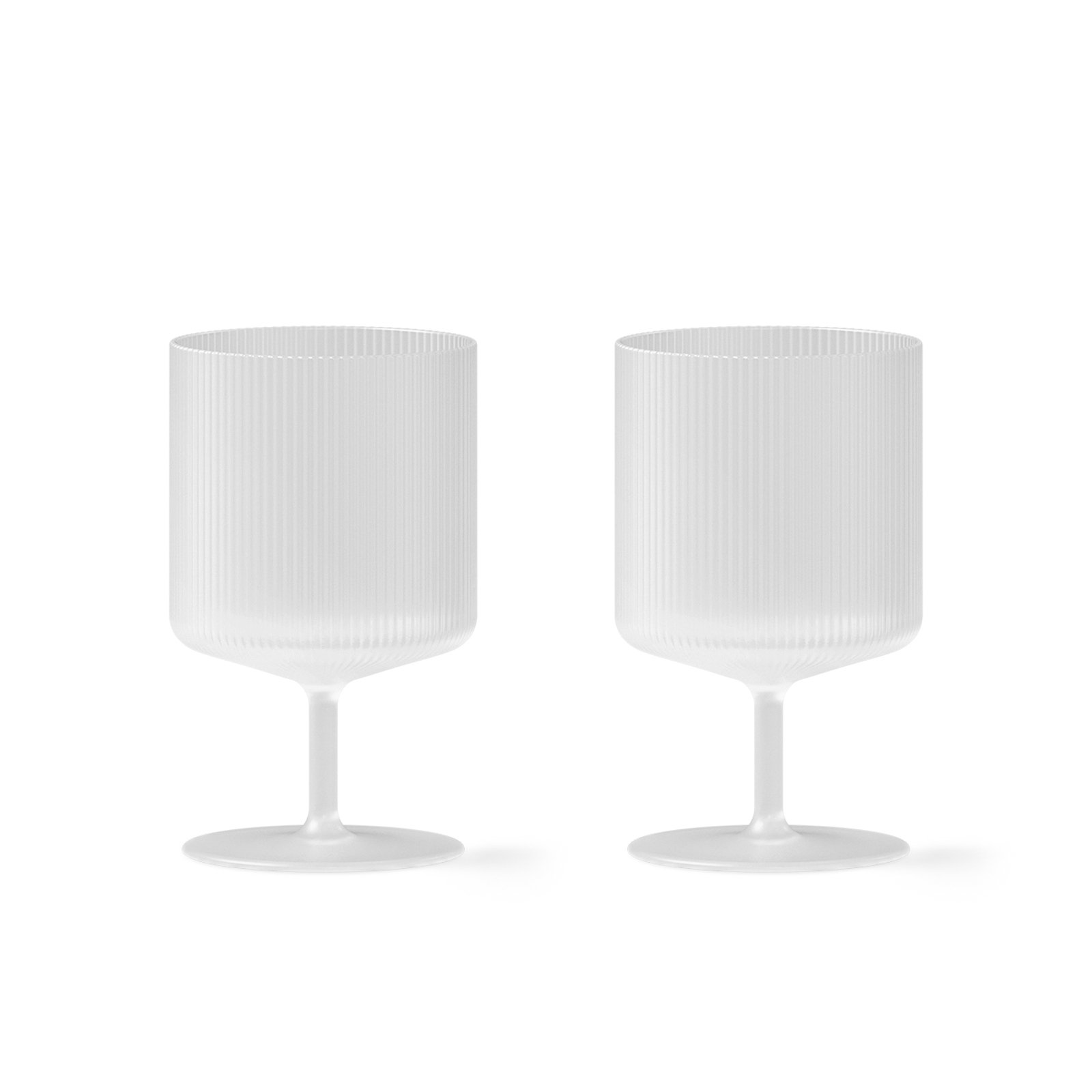 ferm LIVING wine glass Ripple, white, 270 ml, glass, set of 2