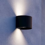 LED-utomhusvägglampa Calpino 3, svart, bredd 14 cm, 2 lampor.