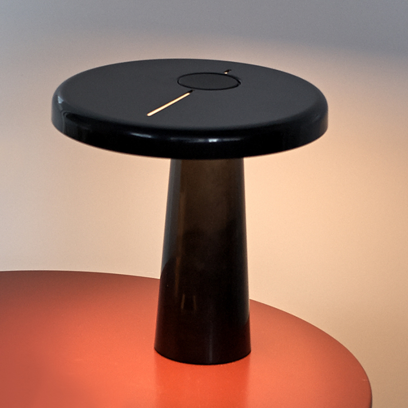 Martinelli Luce Hoop - lampă masă LED negru - Studiu / Birou - design - Plastic