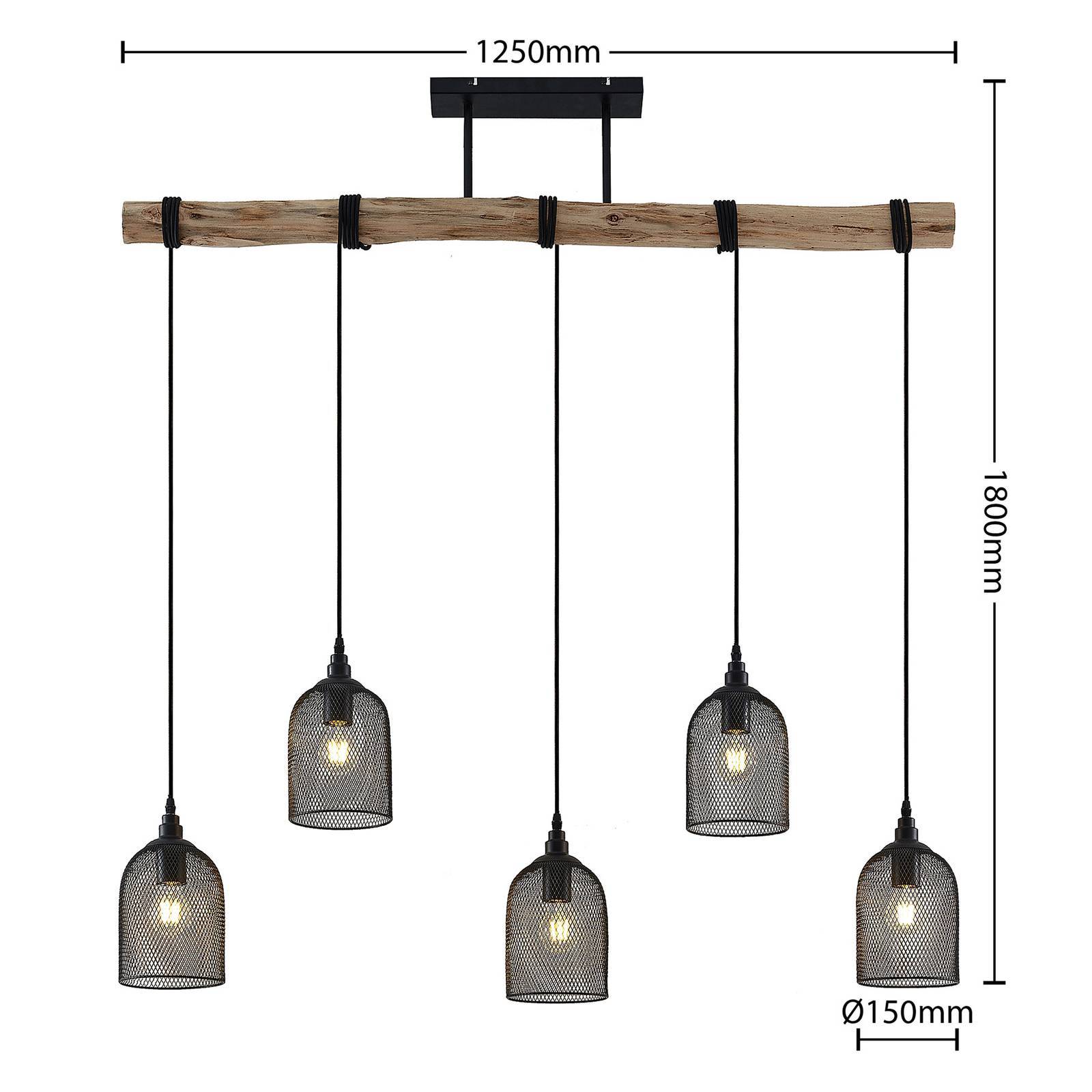 Lindby Dolcin lampa wisząca siatkowe klosze 5-pkt.