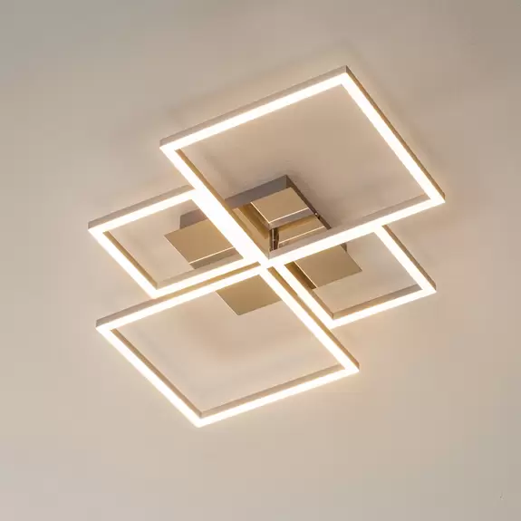 Lampenwelt LED-Deckenlampe Frame, per Wandschalter dimmbar